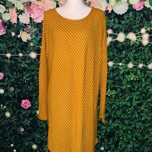 Umgee Mustard Striped Long Sleeve Dress
